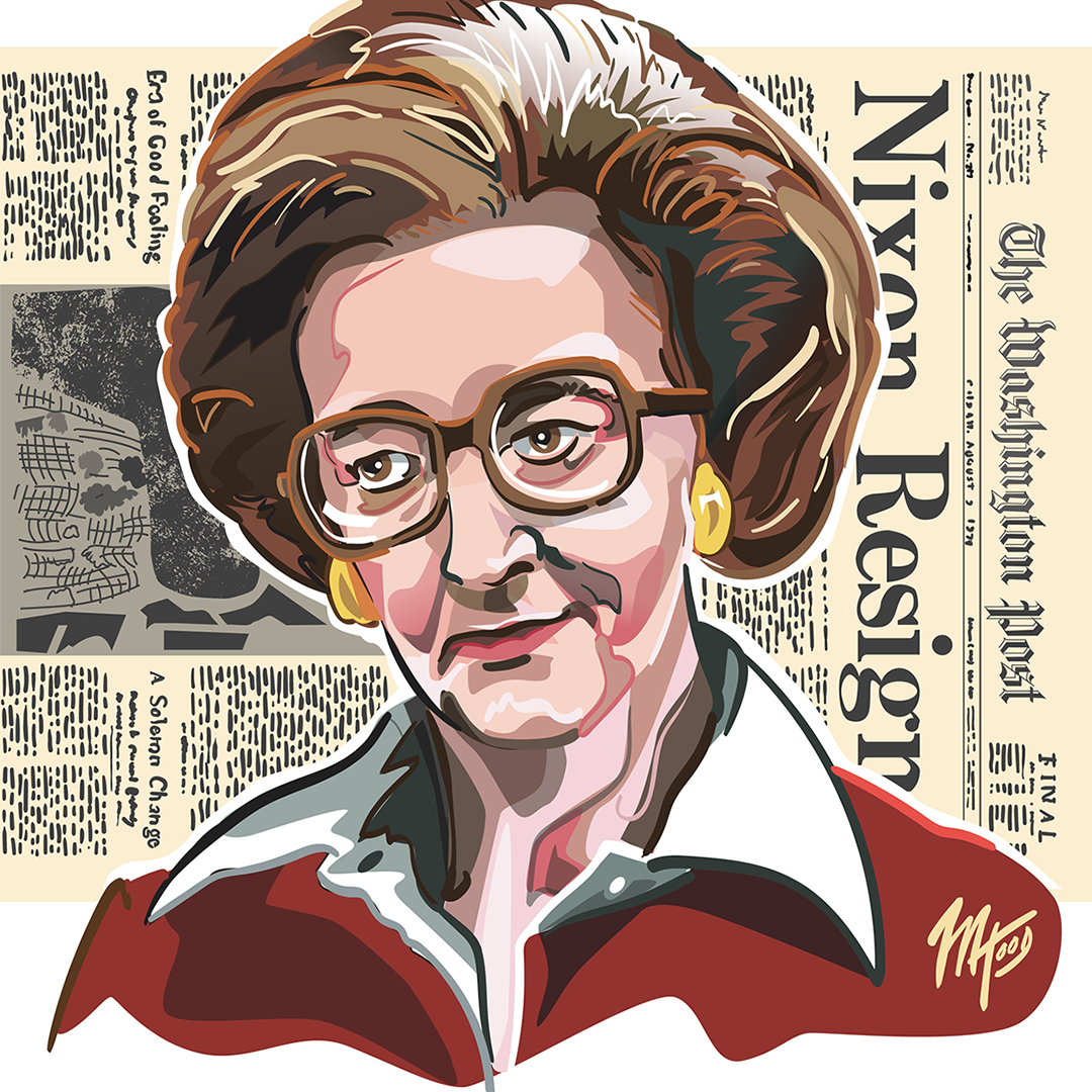 Portrait of Katharine Graham by Matt Hood, Graphics Without Borders