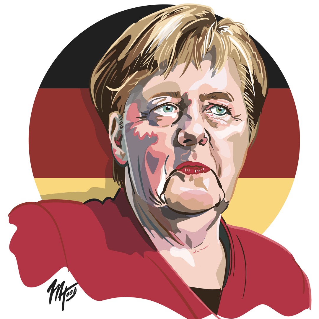 Portrait of Angel Merkel by Matt Hood, Graphics Without Borders