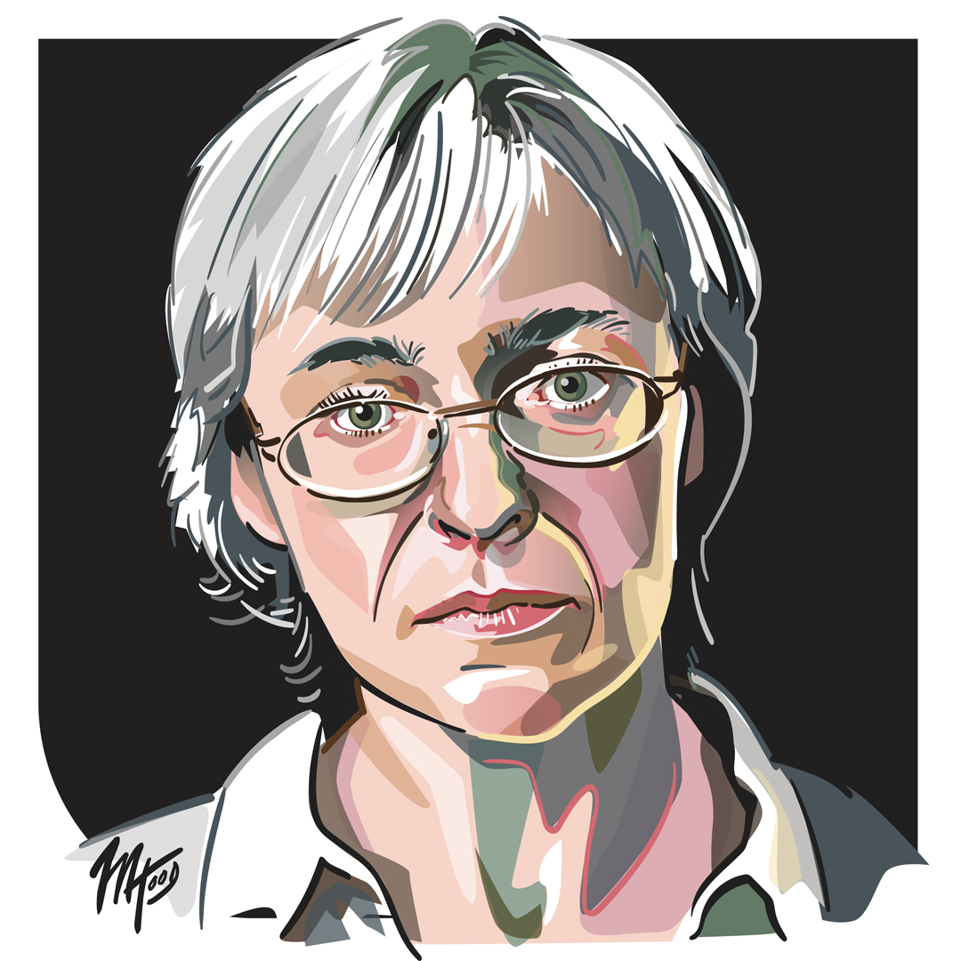 Portrait of Anna Politkovskaya by Matt Hood, Graphics Without Borders