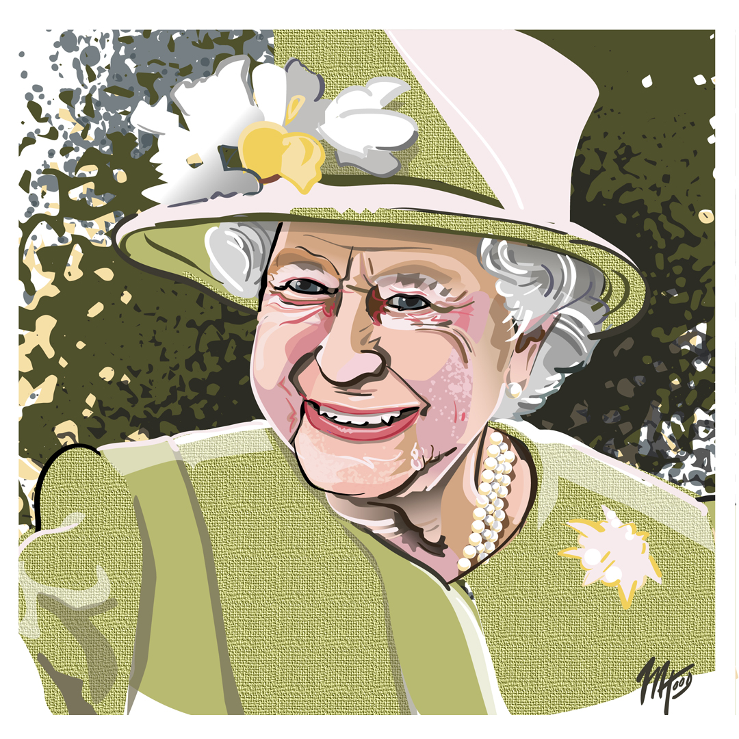 Portrait of Queen Elizabeth II by Matt Hood, Graphics Without Borders