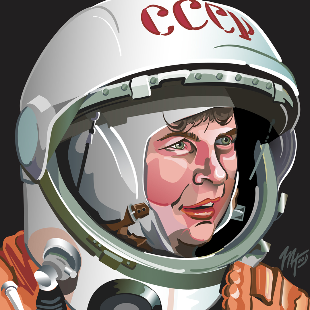 Portrait of Valentina Tereshkova by Matt Hood, Graphics Without Borders