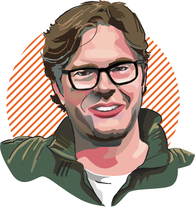 Illustration of Matt Hood, owner of Graphic Without Borders