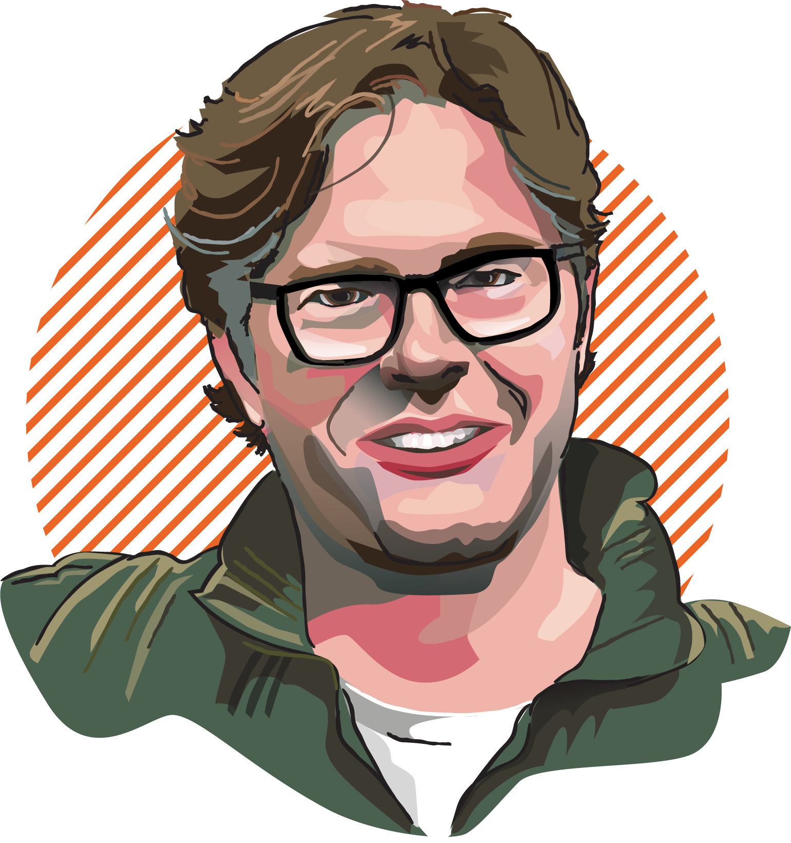 Illustration of Matt Hood, owner of Graphic Without Borders