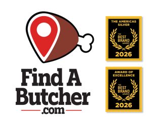This logo for Find A Butcher was awarded two Best Brands Awards in 2026 in an international competition.